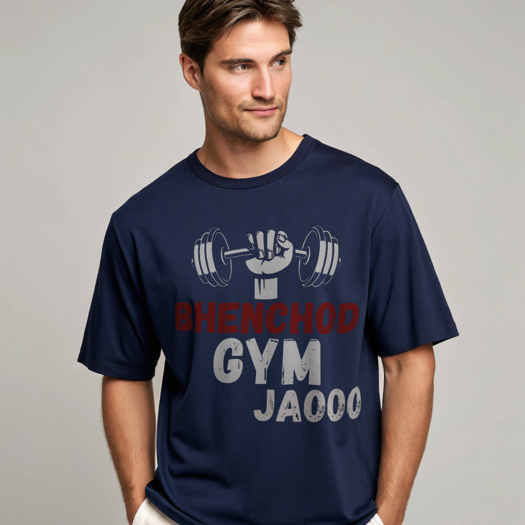 Tshirt For Mens Gymrats ( Oversize Baggy Fit 100% Cotton)